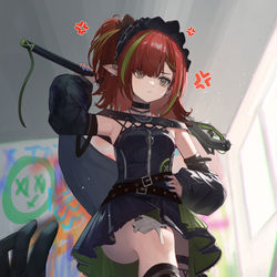 This is a pixiv picture whose title is 给你一脚.