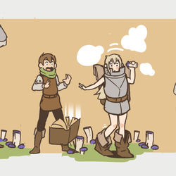 This is a pixiv picture whose title is Laios' Delicious Dilemma.