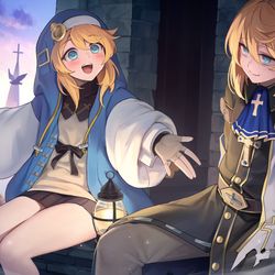 This is a pixiv picture whose title is ブリジットと双子の兄（skeb絵）.