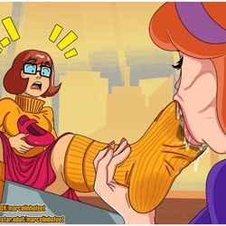 This is a pixiv picture whose title is Velma Sweaty Socks and Feet.