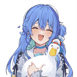 This is a pixiv picture whose title is モフモフアヒル持ってるすいちゃん.