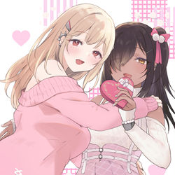 This is a pixiv picture whose title is バレンタインティア＆ナガ.