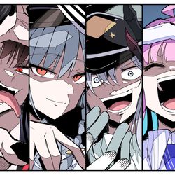 This is a pixiv picture whose title is ブルアカ（新四皇パロ）.