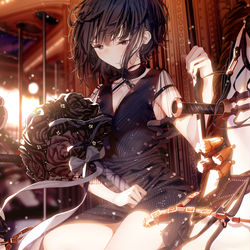 This is a pixiv picture whose title is 遊園地-リメイク.