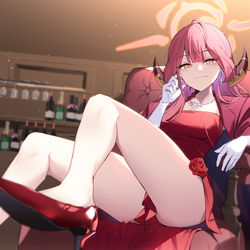 This is a pixiv picture whose title is 陸八魔アル（ドレス）.