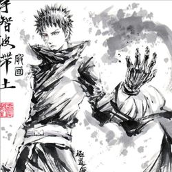 This is a pixiv picture whose title is 【極道畫師】宇智波帶土破面.