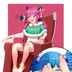 This is a pixiv picture whose title is 【约稿/OC】天使&恶魔.