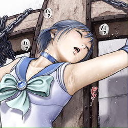 This is a pixiv picture whose title is セーラーヒロイン　磔拘束.