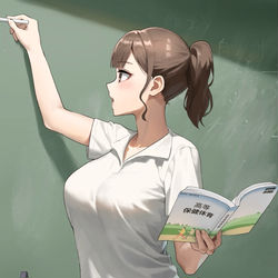 This is a pixiv picture whose title is 美人すぎると評判の保健体育の先生.