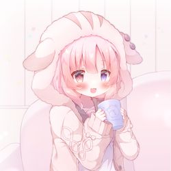This is a pixiv picture whose title is 部屋着の桃寝ゆのりちゃん🎀.