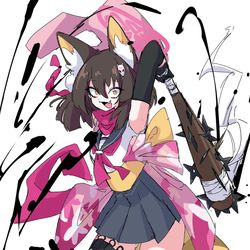 This is a pixiv picture whose title is イズナ流忍法　シュリケンバット.