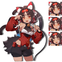 This is a pixiv picture whose title is 猫又のキャットラビング.