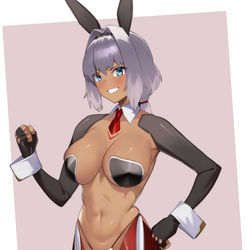 This is a pixiv picture whose title is カイニスバニーremake.