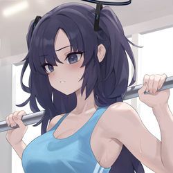 This is a pixiv picture whose title is 完璧な体になるまでトレーニングをするユウカ2日目.