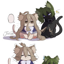 This is a pixiv picture whose title is 🐱💬🐱✨.
