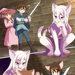 This is a pixiv picture whose title is 猫化させられる新米冒険者.