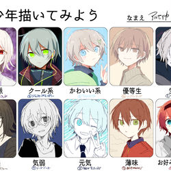 This is a pixiv picture whose title is 美少年描いてみよう.