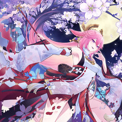 This is a pixiv picture whose title is 八重神子.