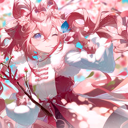 This is a pixiv picture whose title is 🎀.