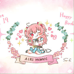 This is a pixiv picture whose title is 桃井ﾊﾟｲｾﾝハピバ！！！！🎂🎉.