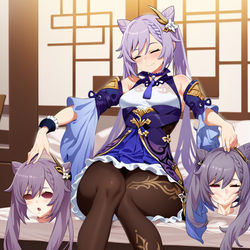 This is a pixiv picture whose title is 刻晴脸皮批发~.