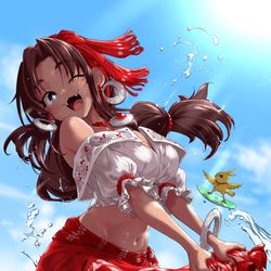 This is a pixiv picture whose title is 海辺のモカちゃん.