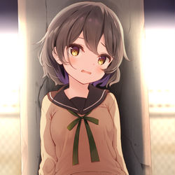 This is a pixiv picture whose title is 高架下で.