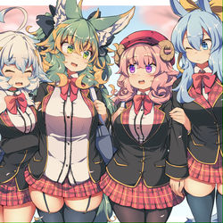 This is a pixiv picture whose title is 仲良し4人.