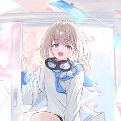 This is a pixiv picture whose title is 空と青とアイツ.