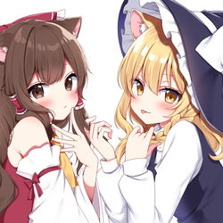 This is a pixiv picture whose title is レイマリ！.