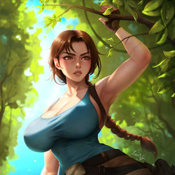 This is a pixiv picture whose title is Lara Croft.