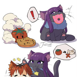 This is a pixiv picture whose title is 🍅🍩🐱🍩もとに戻してください.