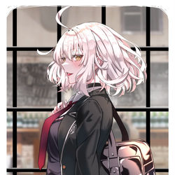 This is a pixiv picture whose title is 学生服ジャンヌオルタ.