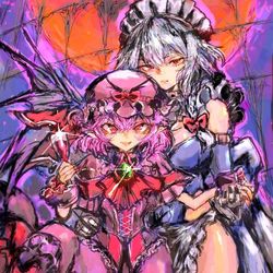 This is a pixiv picture whose title is レミリア&咲夜.