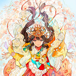 This is a pixiv picture whose title is 降臨.