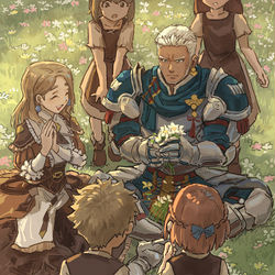 This is a pixiv picture whose title is Making Flower Wreath.