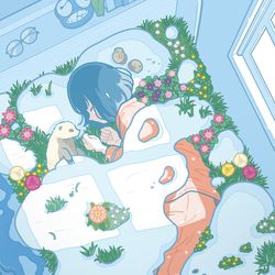 This is a pixiv picture whose title is 雪が溶けたら春になる.