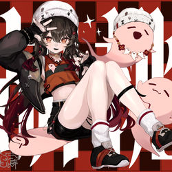 This is a pixiv picture whose title is Galaxy HuTao.