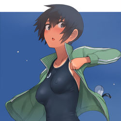 This is a pixiv picture whose title is 青春は青色.