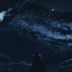This is a pixiv picture whose title is 夜が惺める.