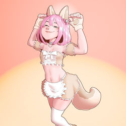 This is a pixiv picture whose title is [TR] JP's maid pupgirl.