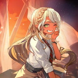 This is a pixiv picture whose title is 制服アンドロメダ.