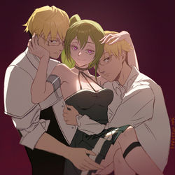 This is a pixiv picture whose title is 尤贝尔x眼镜男*2.