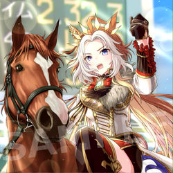 This is a pixiv picture whose title is Skeb依頼絵「ラストラン！オルフェーヴル」.