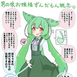 This is a pixiv picture whose title is 男の娘お嬢様ずんだもん.