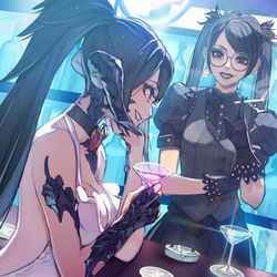 This is a pixiv picture whose title is 馴染みのバー.