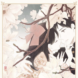 This is a pixiv picture whose title is 春愁.