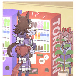 This is a pixiv picture whose title is ウマ娘の日常①「協力プレイ」.