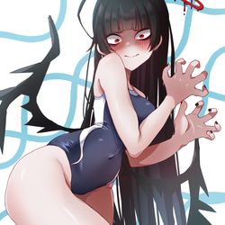 This is a pixiv picture whose title is 73. 剣先ツルギ(スク水).