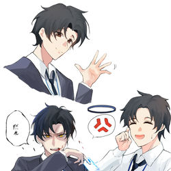 This is a pixiv picture whose title is アニメ版先生.